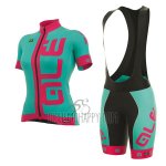 ALE Prr Arcobaleno Cycling Jersey Bib Short 2017 Women Short Sleeve Light Blue and Pink