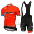 Astana Cycling Jersey Bib Short 2019 Short Sleeve Orange
