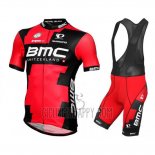 BMC Cycling Jersey Bib Short 2016 Short Sleeve Black and Red