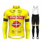 Bingoal WB Cycling Jersey Bib Tight 2022 Men Long Sleeve Yellow