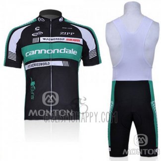 Cannondale Cycling Jersey Bib Short 2011 Men Short Sleeve Black and Vede Militare