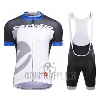 Castelli Cervelo Cycling Jersey Bib Short 2016 Men Short Sleeve White Blue