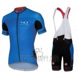 Castelli Cycling Jersey Bib Short 2016 Men Short Sleeve Black and Sky Blue