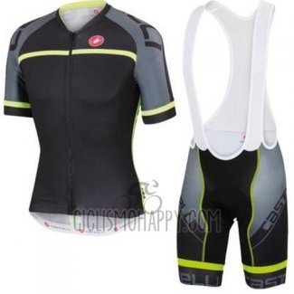Castelli Cycling Jersey Bib Short 2016 Men Short Sleeve Gray and Yellow