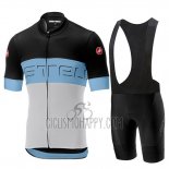 Castelli Prologo 6 Cycling Jersey Bib Short 2019 Men Short Sleeve Black Sky Blue White