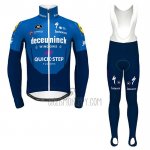 Deceuninck Quick Step Cycling Jersey Bib Tight 2021 Long Sleeve Blue