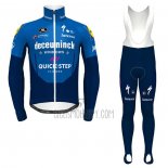 Deceuninck Quick Step Cycling Jersey Bib Tight 2021 Long Sleeve Blue