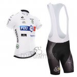 FDJ Lider Cycling Jersey Bib Short 2014 Men Short Sleeve White