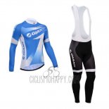 Giant Cycling Jersey Bib Tight 2014 Men Long Sleeve Sky Blue