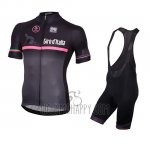 Giro D'italy Cycling Jersey Bib Short 2016 Men Short Sleeve Black and Red