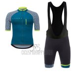 Granada Vuelta Espana Cycling Jersey Bib Short 2017 Men Short Sleeve Blue
