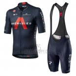 INEOS Grenadiers Cycling Jersey Bib Short 2020 Short Sleeve Red Deep Blue(1)