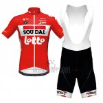 Lotto Soudal Cycling Jersey Bib Short 2020 Short Sleeve Red