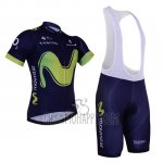 Movistar Cycling Jersey Bib Short 2017 Short Sleeve Black