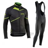 Northwave Cycling Jersey Bib Tight 2017 Men Long Sleeve Black and Green