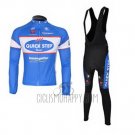 Quick Step Floor Cycling Jersey Bib Tight 2010 Long Sleeve Sky Blue