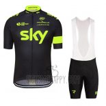 Sky Cycling Jersey Bib Short 2016 Short Sleeve Green and Black