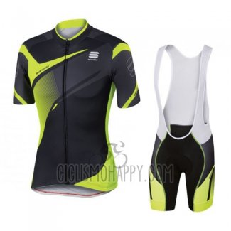 Sportful Cycling Jersey Bib Short 2016 Men Short Sleeve Yellow and Black