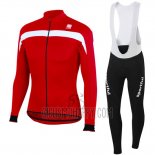 Sportful Cycling Jersey Bib Tight 2016 Men Long Sleeve Red and White