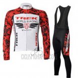 Trek Cycling Jersey Bib Tight 2011 Long Sleeve Red and White