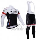 Trek Factory Racing Cycling Jersey Bib Tight 2015 Long Sleeve White and Black