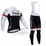 Trek Factory Racing Cycling Jersey Bib Tight 2015 Long Sleeve White and Black
