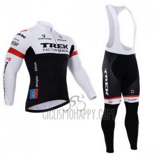 Trek Factory Racing Cycling Jersey Bib Tight 2015 Long Sleeve White and Black