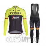Trek Segafredo Cycling Jersey Bib Tight 2017 Long Sleeve Green and Black