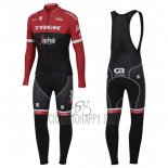 Trek Segafredo Cycling Jersey Bib Tight 2017 Long Sleeve Red and Black