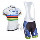 UCI Mondo Campione Lider Lampre MeridaCycling Jersey Bib Short 2013 Men Short Sleeve