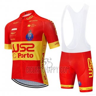 W53-fc Porto Cycling Jersey Bib Short 2020 Men Short Sleeve Red Yellow
