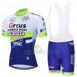 Wanty-Gobert Cycling Team Cycling Jersey Bib Short 2021 Short Sleeve Blue White Yellow