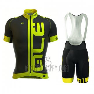 ALE Cycling Jersey Bib Short 2016 Men Short Sleeve Green and Black