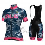 ALE Cycling Jersey Bib Short 2017 Women Short Sleeve Camouflage Blue