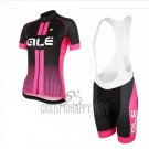 ALE Cycling Jersey Bib Short 2018 Women Short Sleeve Pink