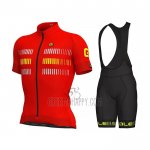 ALE Cycling Jersey Bib Short 2021 Men Short Sleeve Red Yellow