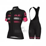 ALE Cycling Jersey Bib Short 2021 Women Short Sleeve Black Fuchsia