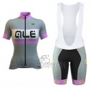 ALE Graphics Prr Bermuda Cycling Jersey Bib Short 2017 Women Short Sleeve Gray
