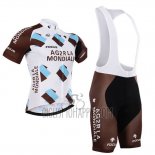 Ag2rla Cycling Jersey Bib Short 2015 Short Sleeve Marron
