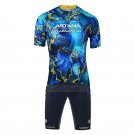Astana Qazaqstan Team Cycling Jersey Bib Short 2023 Short Sleeve Blue