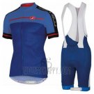 Castelli Cycling Jersey Bib Short 2016 Men Short Sleeve Blue