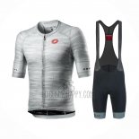 Castelli Cycling Jersey Bib Short 2021 Men Short Sleeve Gray White