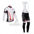 Castelli Cycling Jersey Bib Tight 2014 Men Long Sleeve White and Black