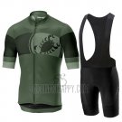 Castelli Ruota Cycling Jersey Bib Short 2019 Men Short Sleeve Black Green