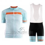 Craft Cycling Jersey Bib Short 2018 Men Short Sleeve Route Light Blue