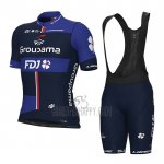 Groupama FDJ Cycling Jersey Bib Short 2023 Short Sleeve Black Purple