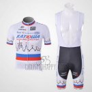 Katusha Cycling Jersey Bib Short 2010 Short Sleeve White