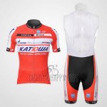 Katusha Cycling Jersey Bib Short 2012 Short Sleeve White and Orange