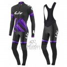 Liv Cycling Jersey Bib Tight 2017 Women Long Sleeve Black and Purple
