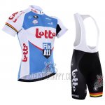 Lotto Fix All Cycling Jersey Bib Short 2016 Short Sleeve White and Blue